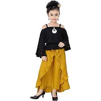 Clobay Yellow Girls Full Length Maxi Casual Dress