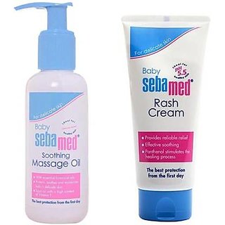 Sebamed delicate baby skin care with rash prevention cream - Soothing Massage oil ( 150 ML)Rash cream (100 ML)