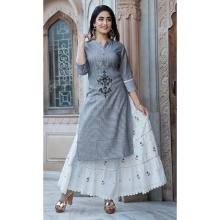 Set Of 2 Bandhani OneShoulder Asymmetrical Kurta  Skirt  TJORI