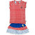 BUZZY Girl's Red Printed Combo Set (Top and skirt)