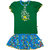 BUZZY Girl's Green Printed Combo Set (Top and skirt)