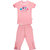 BUZZY Girl's Pink Butterfly Print Combo Set (Top and Legging)
