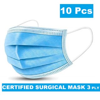 Medical Surgical Dust Face Mask Ear Loop Medical Surgical Dust Face Mask - Surgical Mask Pack of 10 - Flumask