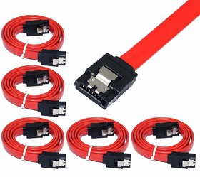 Ever Forever (SATA 3) Cable, Hard-Disk Cable Red with Locking Latch (Pack of 5)