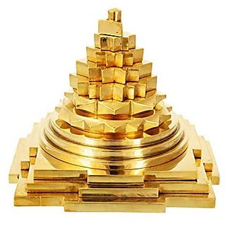                       Kesar Zems Brass Meru Prusth Shree Yantra (7.5 cm x 7.5 cm x 7.5 cm Gold) hellip                                              