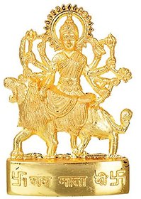 Kesar Zems Zinc Goddess Maa Durga Idol (7 cm x 5 cm x 0.5 cm Gold)