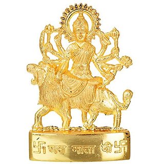 Kesar Zems Zinc Goddess Maa Durga Idol (7 cm x 5 cm x 0.5 cm Gold)