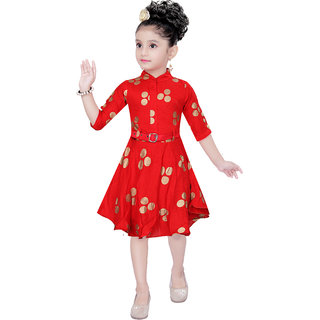 Clobay stylish polka dot dress for girls