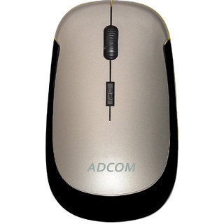 Adcom 4D Slim Wireless Optical Mouse with Nano Receiver Metallic Grey Mouse