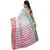 DESH BIDESH Pure Cottonn Traditional Bengali Tant Saree Cotton Ganga Jamuna Color Jori Work Border (Red White Green)