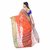DESH BIDESH Pure Cottonn Traditional Bengali Tant Saree Cotton Ganga Jamuna Color Jori Work Border (Orange blue)