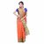 DESH BIDESH Pure Cottonn Traditional Bengali Tant Saree Cotton Ganga Jamuna Color Jori Work Border (Orange blue)