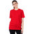 Stoovs Women Cotton Plain 100% Cotton Red T-Shirt