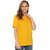 Stoovs, Women Cotton T-Shirt, Mustard Yellow Solid Half Sleeve T-shirt