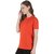 Stoovs, Women Cotton T-Shirt, Neon Orange Solid Half Sleeve T-shirt