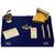 JEWEL FUEL 24K Gold Playing Cards, Gold Bar Paper Weight, Visiting Card Holder, Apple Table Clock and 2 Gold Plated Pen