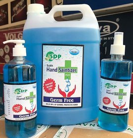 Sukh Hand Pack of 1 - 72 Isopropyl Alcohol-based Hand Rub Sanitizer and Disinfectant 5 Litres For Gems Free