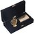 JEWEL FUEL Gold Plated Visiting Card Holder and Gold Plated Apple Table Clock Gift Set