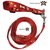 1/2 Inch Printed Collar Leash (Color Red)