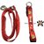 1/2 Inch Printed Collar Leash (Color Red)