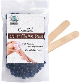 GutarGoo Painless Brazilian Hair Removal Hard Film Hot Wax Beans with free spatula (500g, Relaxing Lavender)