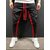 Ruggstar Black Track Pant for Men With Red Strips