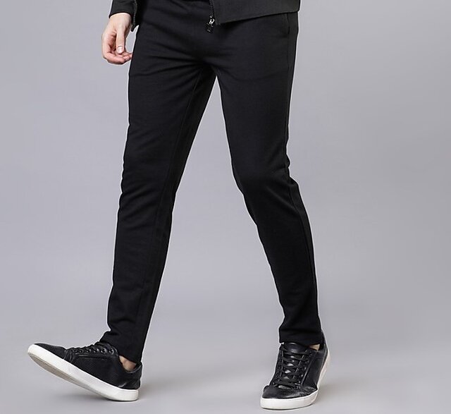 Buy Harvard Men Black Solid Tapered Style Track Pants  Track Pants for Men  12671246  Myntra