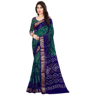 SVB Sarees Multicolour Art Silk Printed Bandhani Saree SVB Sarees Multicolour Art Silk Printed Bandhani Saree