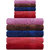 Akin MultiColor Cotton Towels - Set Of 10 ( Bath Towels - 5, Hand Towels - 5)