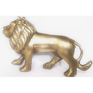 Shubh Sanket Vastu Brass Lion 4.5 inches