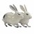 Shubh Sanket Vastu Brass Black  White Rabbit Pair 6 inches