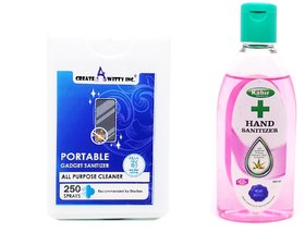 CreateAwitty Safety Kit Pack of 2 100 ML Hand Sanitizer  20ML Gadget Disinfector Keep you away from Germ