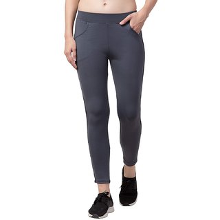 STITCH VASTRA Grey Color Strip Tap Side Gym and Yoga Pant Type Women's Jegging SBOF-5284-Grey