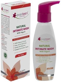 everteen Yogurt Natural Intimate Wash for Feminine Intimate Hygiene in Teens  1 Pack (105ml)