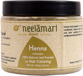 Neelamari 100 Natural Henna Leaf Hair Coloring Powder(100gm)