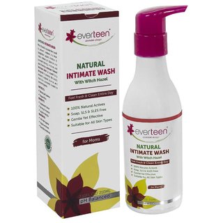 everteen Witch Hazel Natural Intimate Wash for Feminine Intimate Hygiene in Moms 1 Pack (210ml)