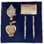 JEWEL FUEL 2 German Silver Gold Plated Ball Pen, Visiting Card Holder, Apple Table Clock and Fengshui Tortoise Gift Set