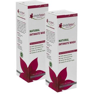 everteen Natural Intimate Wash for Feminine Hygiene in Women  2 Packs (210ml Each)