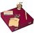 JEWEL FUEL 24K Gold Playing Card, Gold Plated Pen, Gold Plated Visiting Card Holder and Apple Table Clock Gift Set