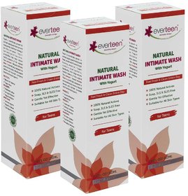 everteen Yogurt Natural Intimate Wash for Feminine Intimate Hygiene in Teens  3 Packs (210ml each)