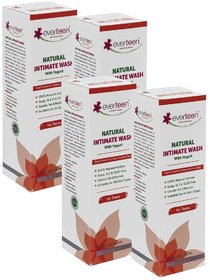 everteen Yogurt Natural Intimate Wash for Feminine Intimate Hygiene in Teens  4 Packs (210ml each)