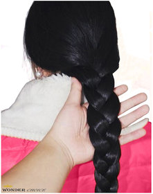 WONDER CHOICE Fashion Women's Synthetic Braid Paranda Choti Wigs Hair Extensions Parandi - Black (32 Inch)
