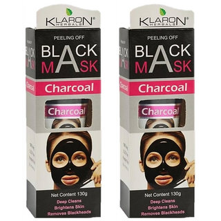                       Klaron Herbals Activated Charcoal Bamboo Blackhead Remover Skin Deep Clean Peel Off Suction Black Face Mask (Pack of 2)                                              