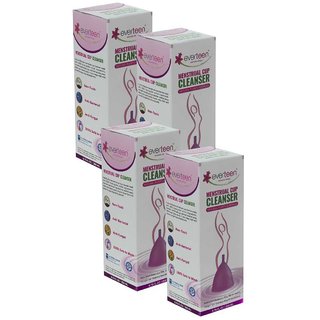 everteen Menstrual Cup Cleanser With Plants Based Formula for Women- 4 Packs (200ml Each)