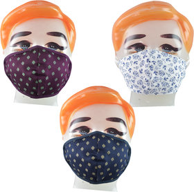 Jisha Cotton Breathable 7 Layer Kids Mask Set of 3