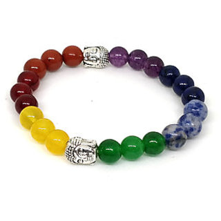                       7 Chakra Healing Balance Beaded Bracelet Yoga Reiki Praye                                              