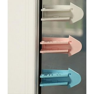 Kuhu Creations Kids Safety Sliding Door Style Lock for Drawer, Door, Cabinet.(Mix 2 Units).