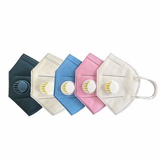 Multicolor Face Mask (Pack Of 5) Anti Pollution Mask With Valve / Dust Ultra Comfortable Mask. Multicolor Face Mask (Pack Of 5) Anti Pollution Mask With Valve / Dust Ultra Comfortable Mask.