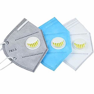                       3 Pieces Anti Pollution Mask With Adjustable Noseclip  Elastic Ear Design Corona Protection Mask                                              
