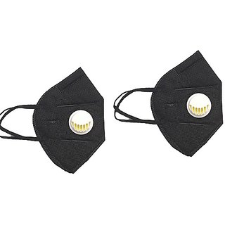 High Flitration Capicity 5 Layered Medical & Anti Pollution Face Mask With Breathing Valve And Cleaner(Pack Of 2) High Flitration Capicity 5 Layered Medical & Anti Pollution Face Mask With Breathing Valve And Cleaner(Pack Of 2)